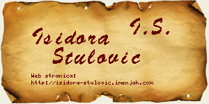 Isidora Štulović vizit kartica